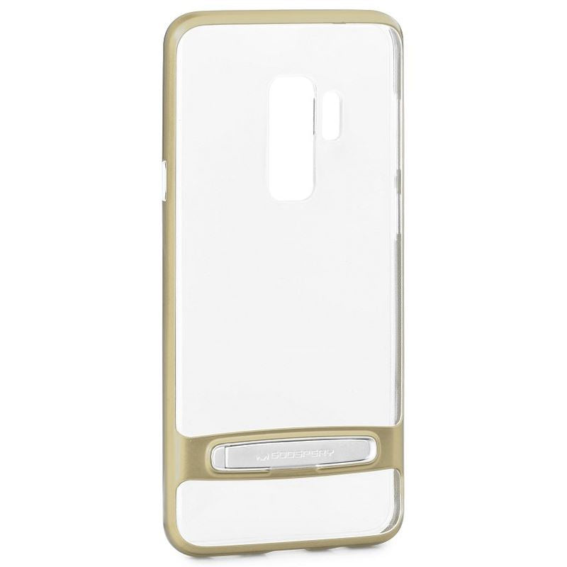 Mercury Dream Bumper - Case for Samsung Galaxy S9+ with metal stand (Gold)