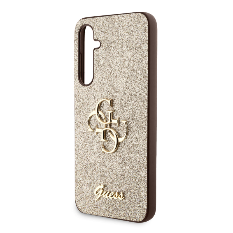 Guess Glitter Script Big 4G - Samsung Galaxy S23 FE hoesje (goud)