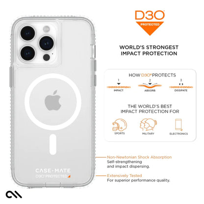 Case-Mate Ultra Tough plus D3O MagSafe - iPhone 15 Pro Max Hülle (Klar)