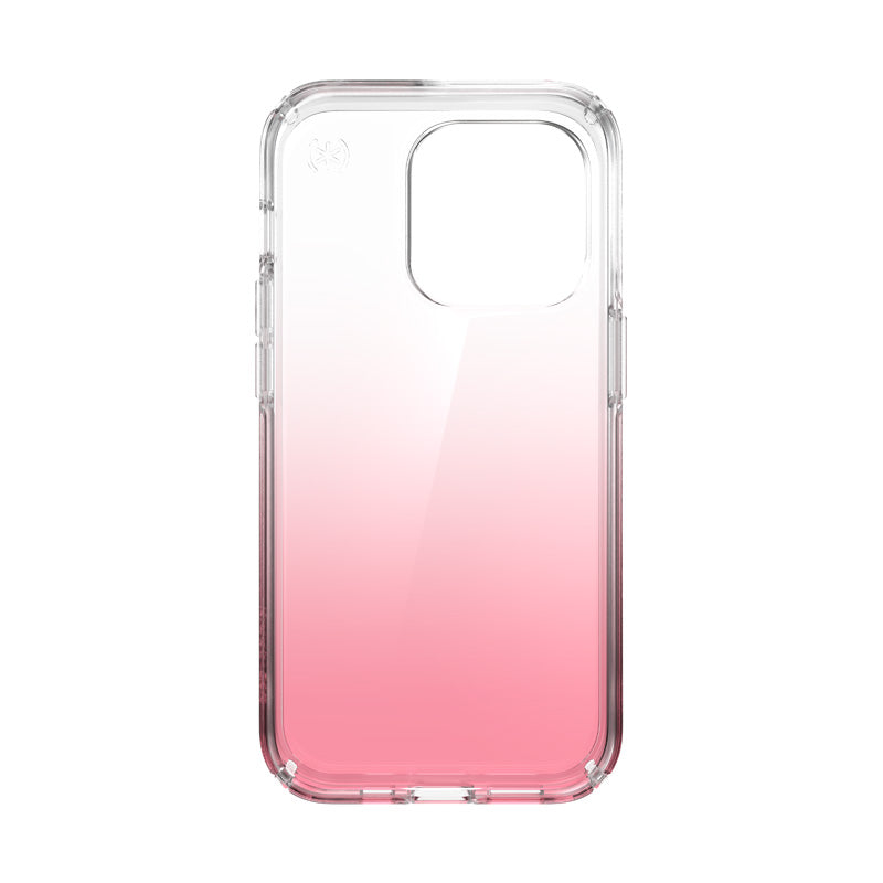 Speck Presidio Perfect-Clear + Ombre - Case for iPhone 14 Pro with MICROBAN coating (Clear / Vintage Rose Fade)