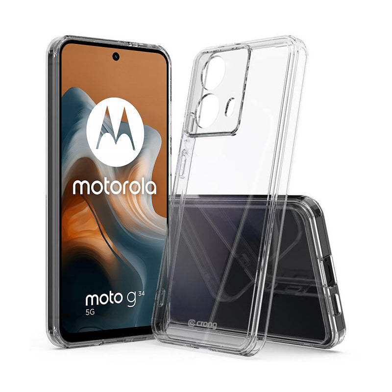 Crong Crystal Shield Cover - Hoesje voor Motorola Moto G34 (Transparant)