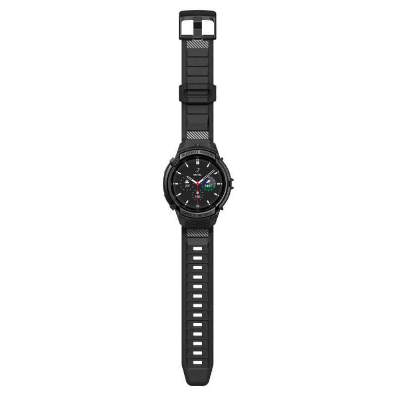 Spigen Rugged Armor Pro - Band + hoesje voor Samsung Galaxy Watch 6 Classic 47 mm (zwart)