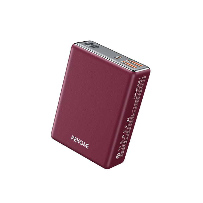 WEKOME WP-27 Tint-serie - Powerbank 10000 mAh Supersnel opladen USB-C PD 20W + 2x USB-A QC3.0 22,5W (rood)