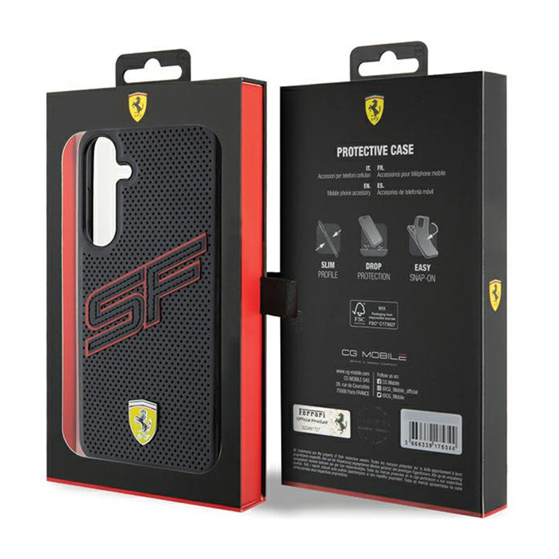 Ferrari Big SF geperforeerd - Samsung Galaxy S24 hoesje (zwart)