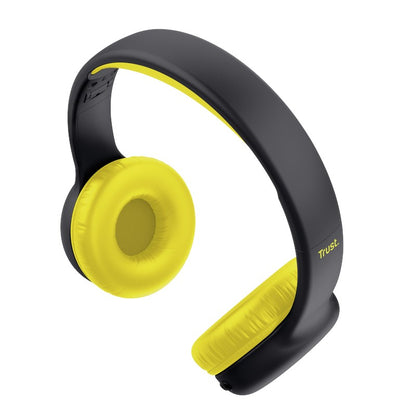 Trust Nouna – Kabellose Bluetooth-Over-Ear-Kopfhörer für Kinder (Schwarz)