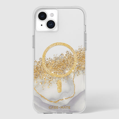 Case-Mate Karat MagSafe - iPhone 15 Plus Hülle mit Golddekor (Marmor)