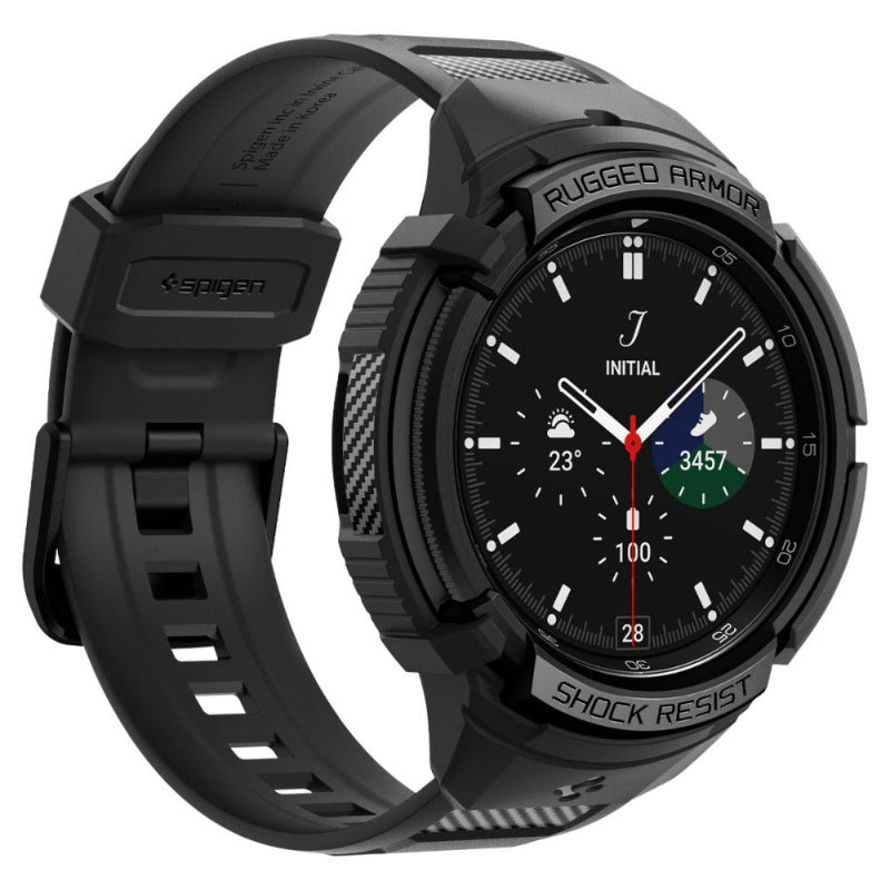 Spigen Rugged Armor Pro - Band + hoesje voor Samsung Galaxy Watch 6 Classic 47 mm (zwart)