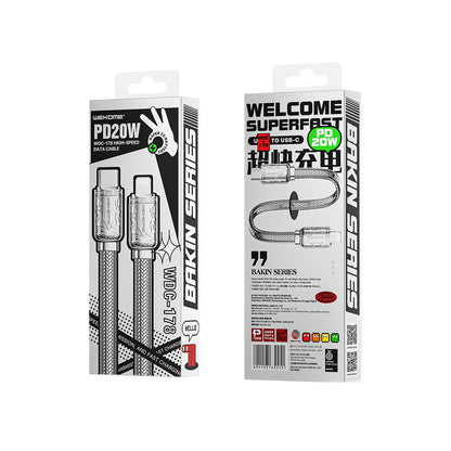 WEKOME WDC-178 Bakin Series - USB-C to Lightning Fast Charging PD connection cable 20W Fast Charging 1 m (Silver)