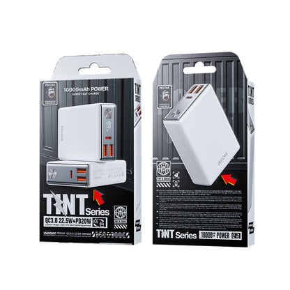 WEKOME WP-27 Tint Series – Powerbank 10000 mAh Superschnellladung USB-C PD 20 W + 2x USB-A QC3.0 22,5 W (Weiß)