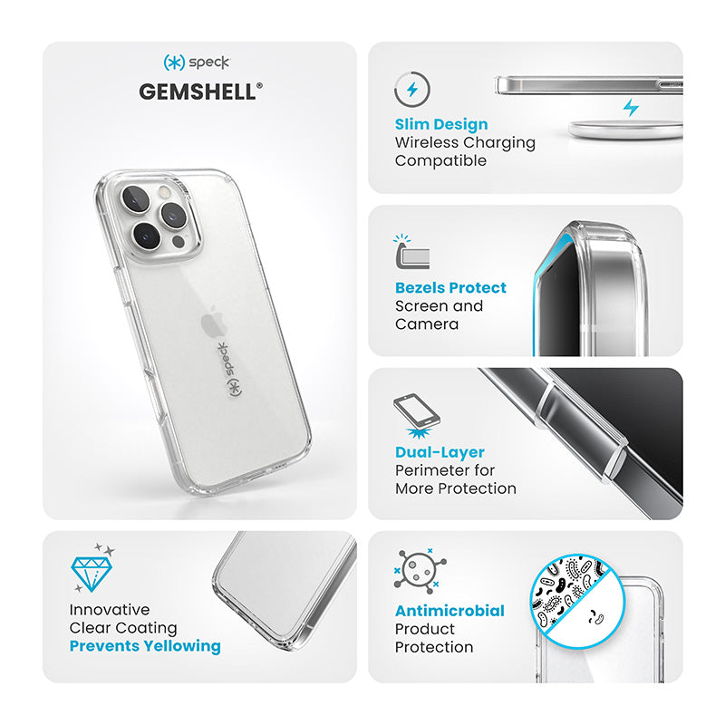 Speck Gemshell - Hoesje voor iPhone 16 Pro Max (Transparant)