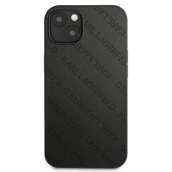 Karl Lagerfeld Allover geperforeerd - Cover voor iPhone 13 mini (zwart)