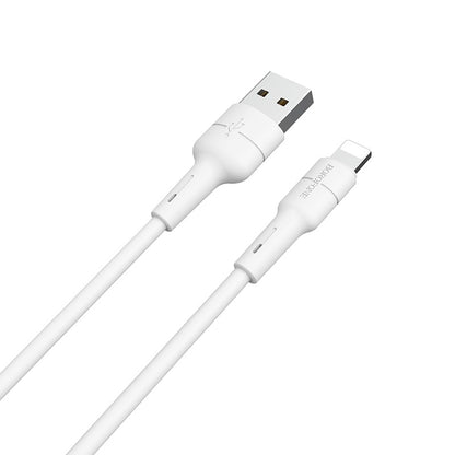 Borofone Silicone - USB-zu-Lightning-Verbindungskabel 1 m (weiß)