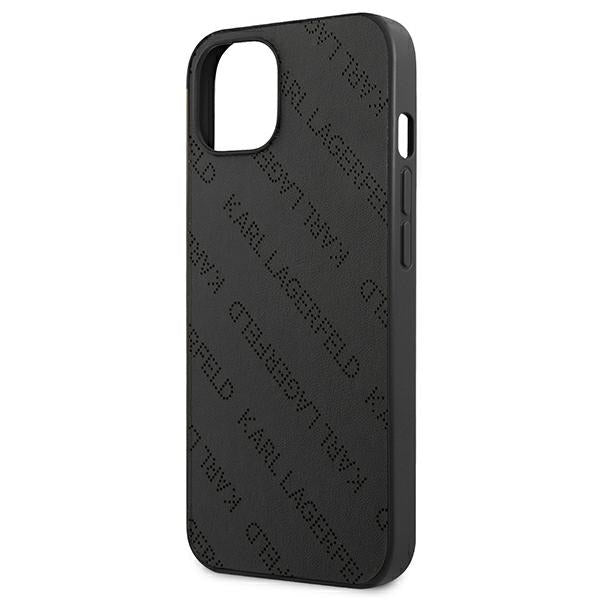 Karl Lagerfeld Allover geperforeerd - Cover voor iPhone 13 mini (zwart)