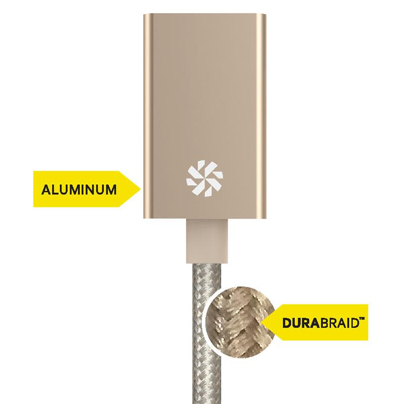 Kanex DuraBraid™-adapter - USB-C naar USB 3.0 type A aluminium adapter (ruimtegrijs)