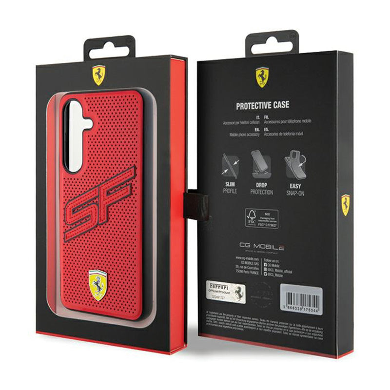 Ferrari Big SF geperforeerd - Samsung Galaxy S24 hoesje (rood)