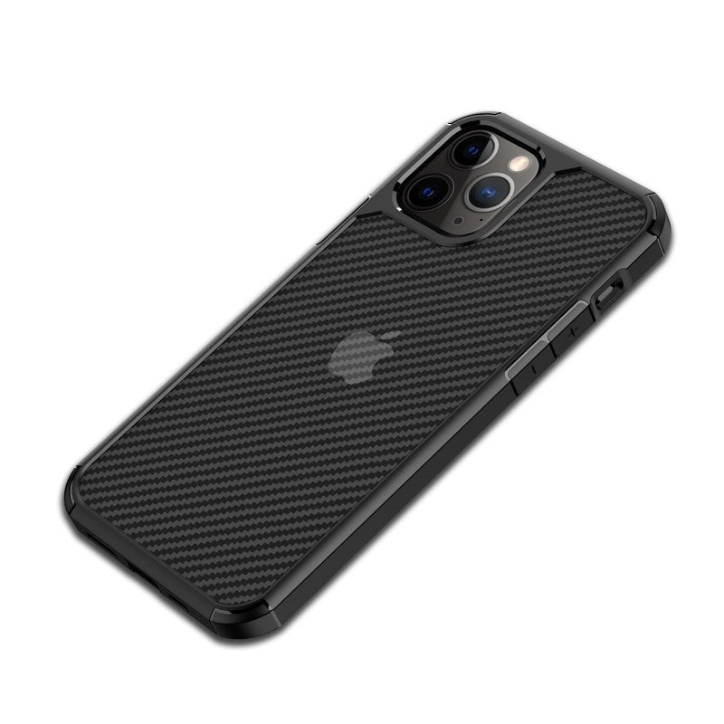 Crong Hybrid Carbon - Protective Case for iPhone SE / 8 / 7 (black)