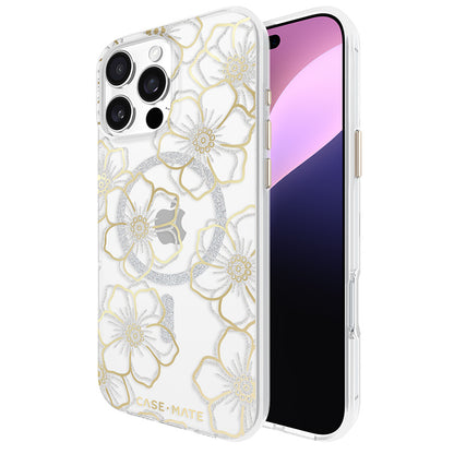 Case-Mate Floral Gems MagSafe - Hülle für iPhone 16 Pro Max (Gold)