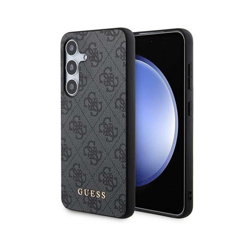 Guess 4G Metal Gold Logo - Hoesje voor Samsung Galaxy S24 (Zwart)