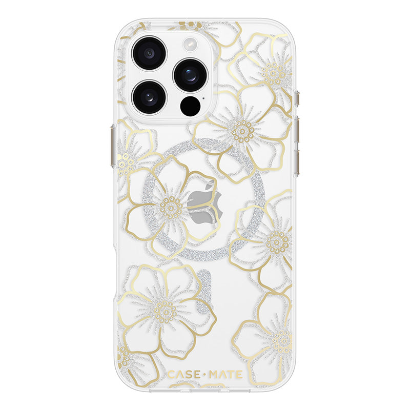 Case-Mate Floral Gems MagSafe - Hoesje voor iPhone 16 Pro Max (Goud)