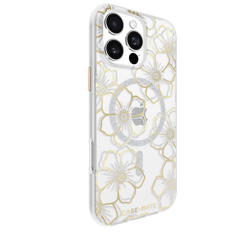 Case-Mate Floral Gems MagSafe - Hoesje voor iPhone 16 Pro Max (Goud)