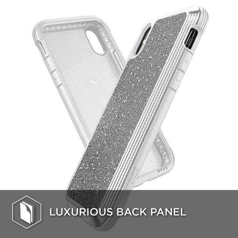 X-Doria Defense Lux - aluminium hoesje voor iPhone Xs Max (valtest 3m) (witte glitter)