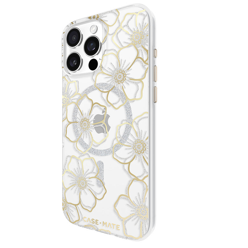 Case-Mate Floral Gems MagSafe - Hoesje voor iPhone 16 Pro Max (Goud)