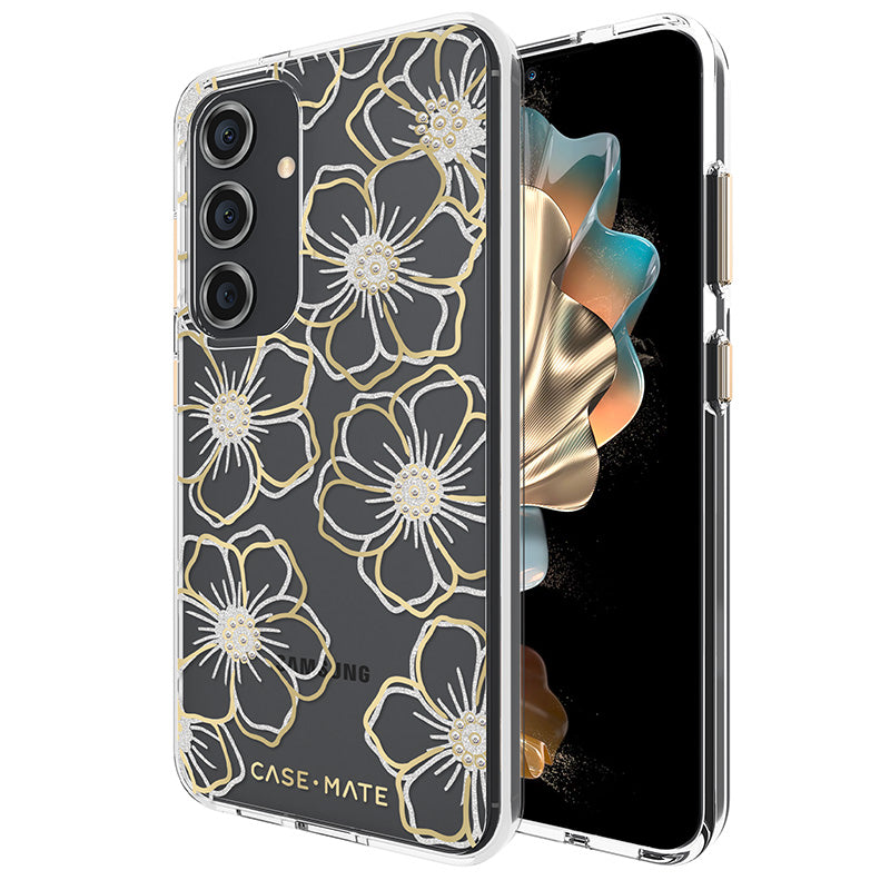 Case-Mate Floral Gems - Hülle für Samsung Galaxy S24 (Gold)