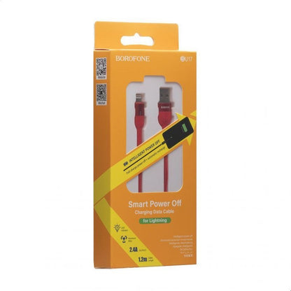 Borofone Starlight - 1,2 m USB-zu-Lightning-Verbindungskabel (rot)