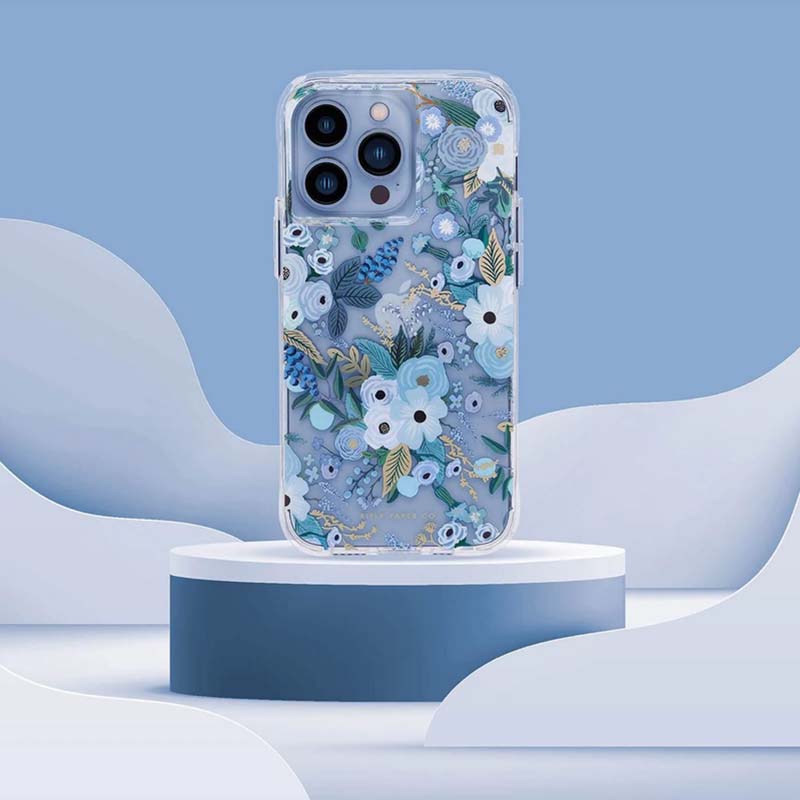 Rifle Paper Clear - Case voor iPhone 14 Pro Max (Garden Party Blauw)