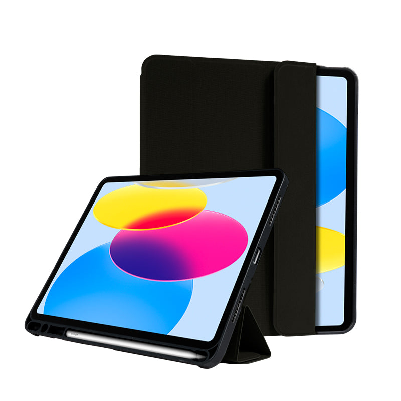 Crong FlexFolio - Hülle für iPad 10,9" (2022) mit Apple Pencil Halter (Schwarz)