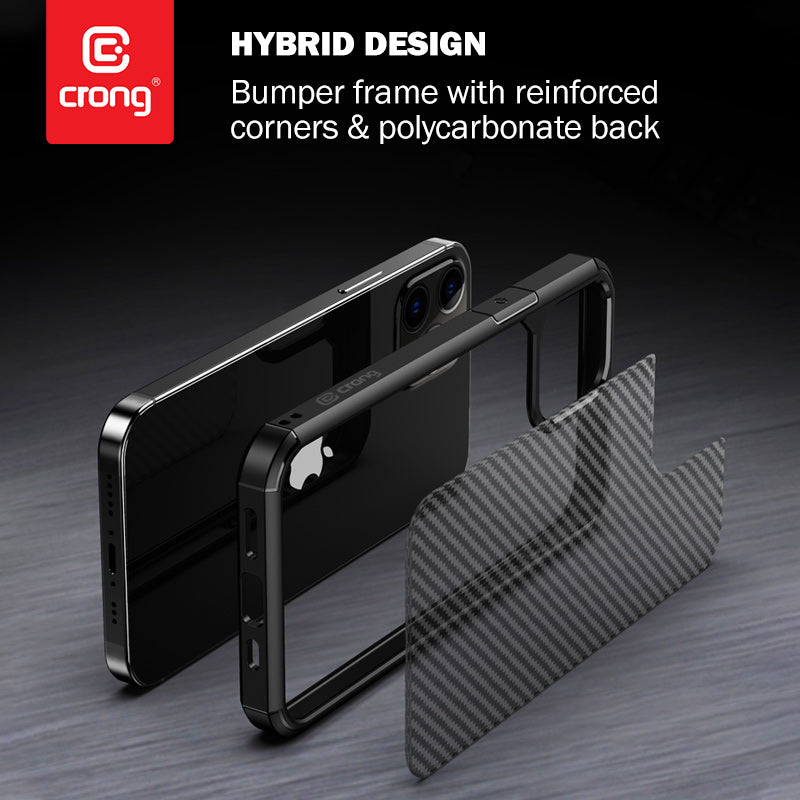 Crong Hybrid Carbon - Protective Case for iPhone SE / 8 / 7 (black)