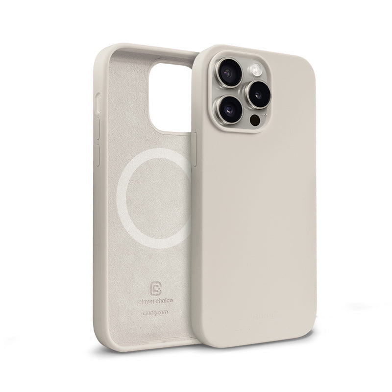 Crong Color Cover Magnetisch - Hoesje voor iPhone 15 Pro MagSafe (Stone Beige)