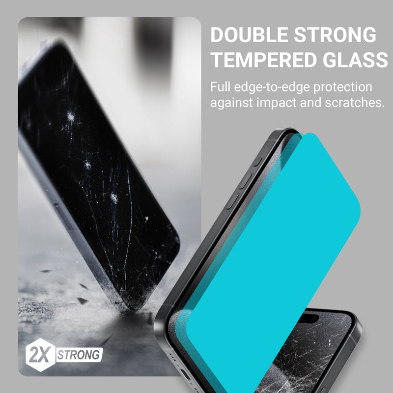 Crong EasyShield 2-Pack - Gehard glas voor iPhone 15 (2 stuks)