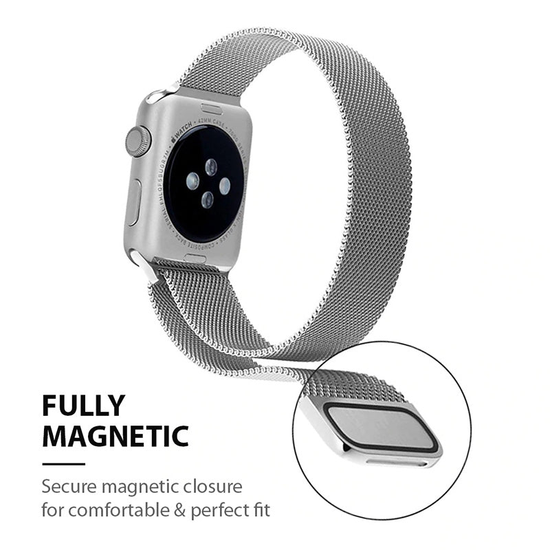 Crong Milano Steel voor Apple Watch 42/44/45 mm (smaragdgroen)