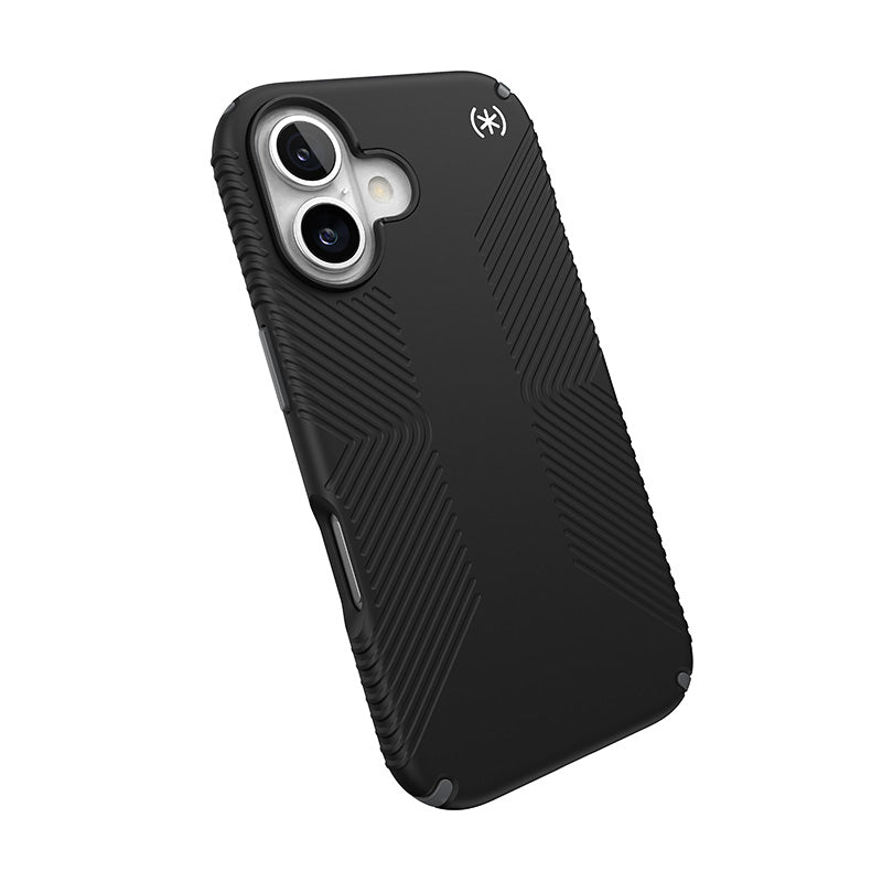 Speck Presidio2 Grip - Hoesje voor iPhone 16 (Zwart / Leigrijs / Wit)