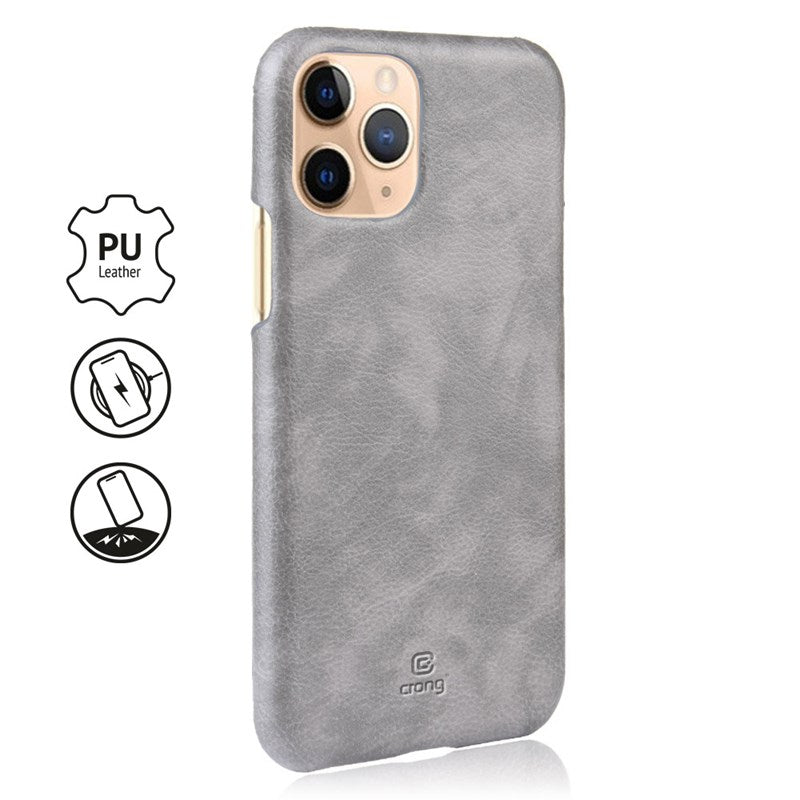 Crong Essential Cover - PU Leather Case for iPhone 11 Pro Max (Gray)