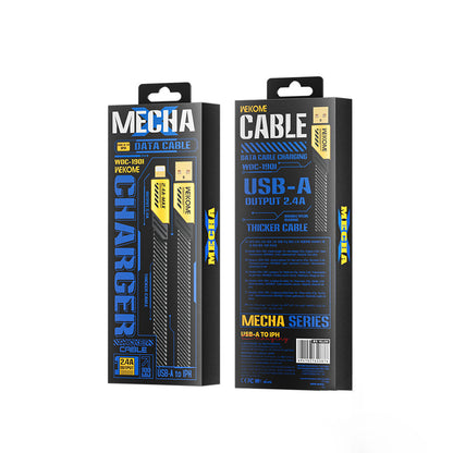 WEKOME WDC-190 Mecha-Serie – USB-A-auf-Lightning-Schnellladeverbindungskabel 1 m (Gelb)