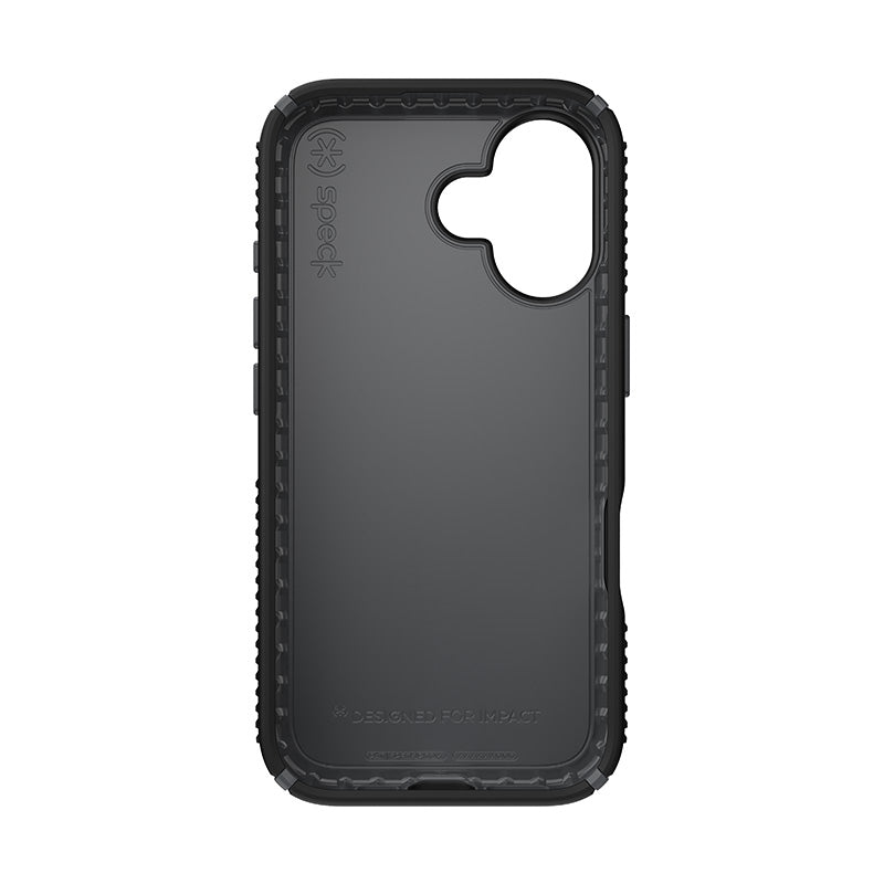 Speck Presidio2 Grip - Hoesje voor iPhone 16 (Zwart / Leigrijs / Wit)