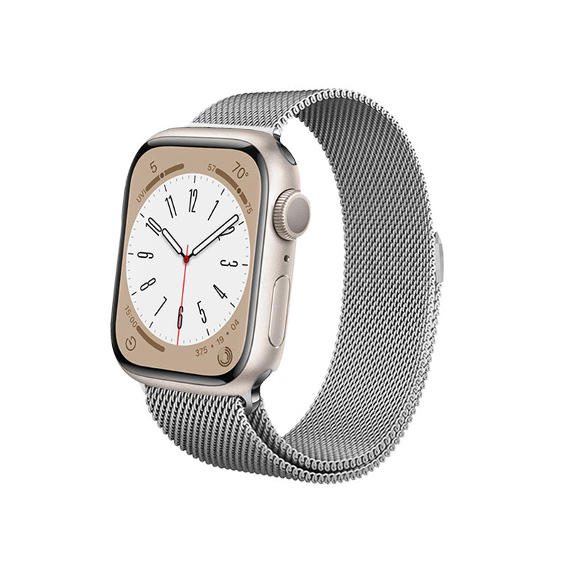 Crong Milano Steel voor Apple Watch 42/44/45 mm (zilver)