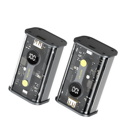 WEKOME WP-333 Vanguard-Serie – Powerbank 10000 mAh Super Charging PD 20 W + QC 22,5 W (Schwarz/Transparent)