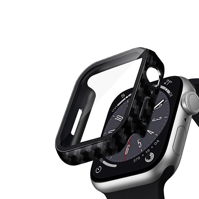 Crong Hybrid-Uhrengehäuse – Gehäuse mit Glas für Apple Watch 41 mm (Carbon)