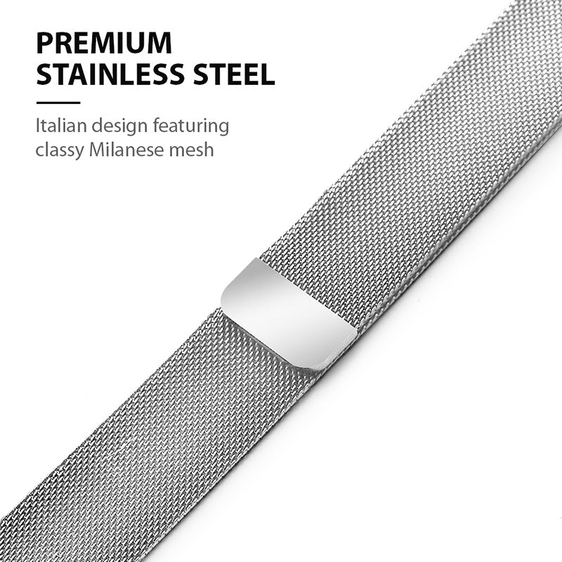 Crong Milano Steel voor Apple Watch 42/44/45 mm (zilver)