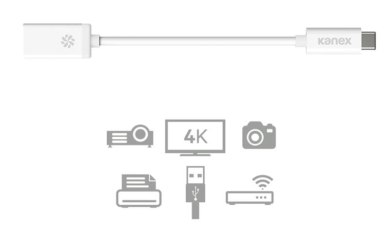 Kanex USB-C naar USB Adapter 21 cm (wit)