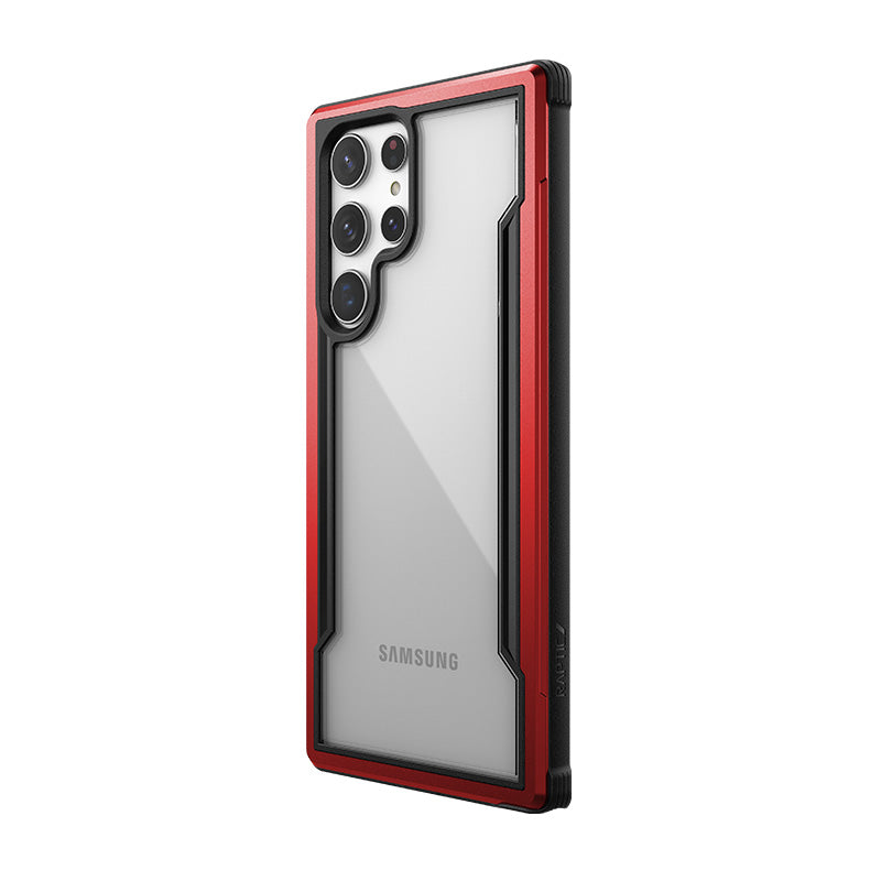 X-Doria Raptic Shield Pro – Hülle für Samsung Galaxy S22 Ultra 5G (antimikrobieller Schutz) (Rot)