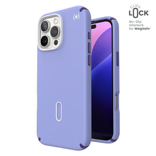 Speck Presidio2 Pro ClickLock &amp; MagSafe - Hoesje voor iPhone 16 Pro Max (Future Lavender / Cassis Purple / Wit)