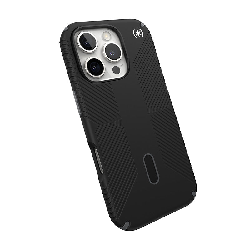 Speck Presidio2 Grip ClickLock &amp; MagSafe - Hoesje voor iPhone 16 Pro (Zwart / Leigrijs / Wit)