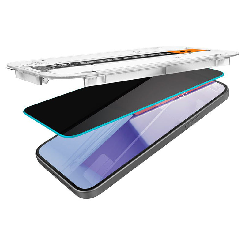 Spigen GLAS.TR EZ FIT Privacy - Gehard glas met privacyfilter voor iPhone 15