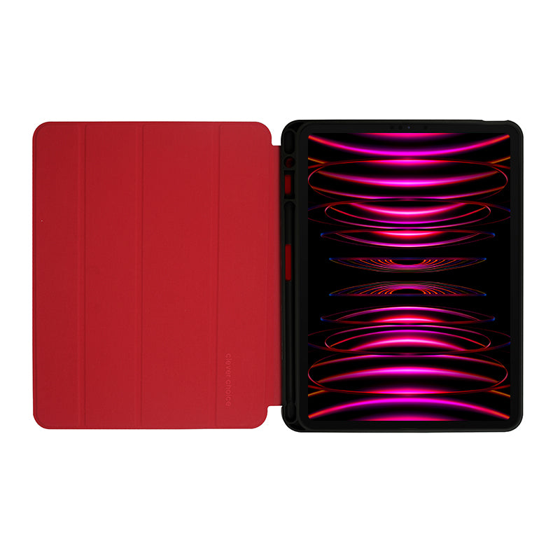 Crong FlexFolio – Hülle für iPad Pro 11" (2022-2021) / iPad Air 10,9" (5.-4. Generation) mit Apple Pencil-Halter (Rot)