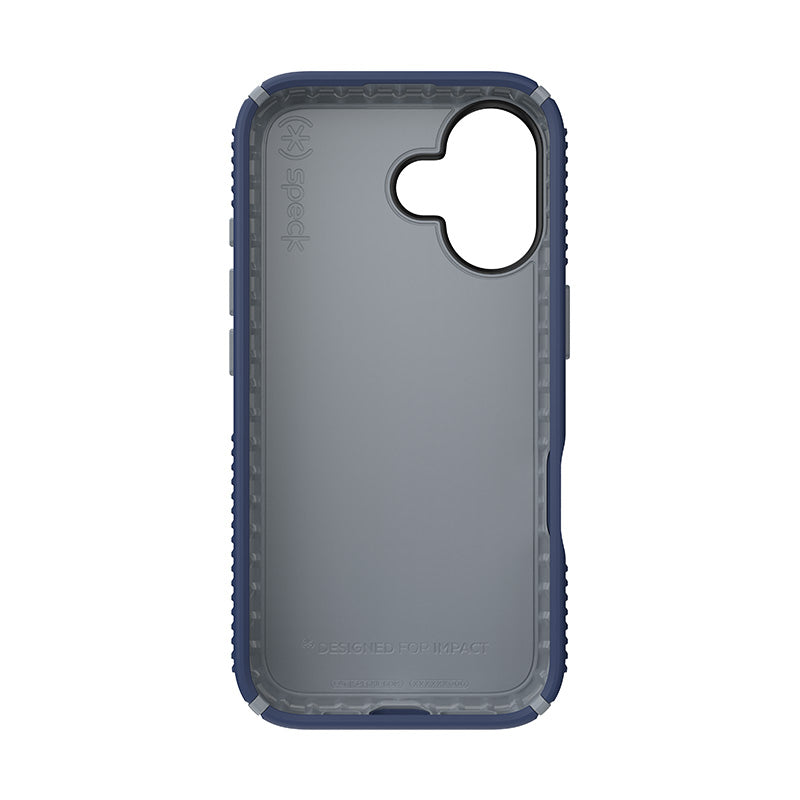 Speck Presidio2 Grip - Hoesje voor iPhone 16 (Kustblauw / Stofgrijs / Wit)