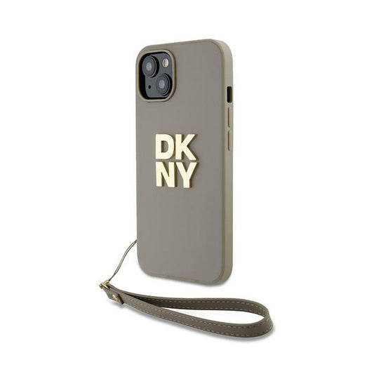 DKNY Polsband Stock Logo - Hoesje voor iPhone 15 / 14 / 13 (Beige)